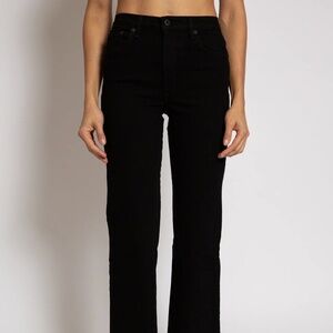 ASKK NY | Crop Wide Leg Jeans in Black Resin